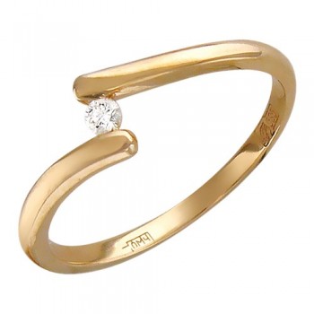 Кольцо с бриллиантом из красного золота 01К616864