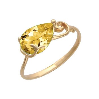 Кольцо с цитрином из красного золота 01К314800-5