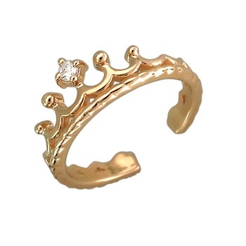 Кольцо с фианитом из красного золота 01К118162