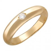 Обручальное кольцо с фианитом из красного золота 585 пробы