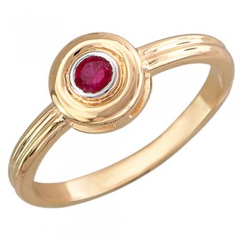 Кольцо с рубином из красного золота 01К517568
