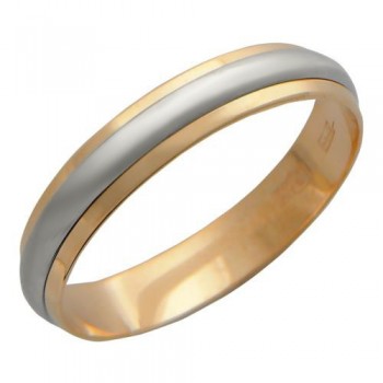 Обручальное кольцо из бело-красного золота 01О060015