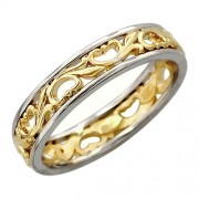Обручальное кольцо из бело-красного золота 585 пробы
