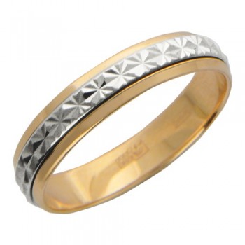 Обручальное кольцо из бело-красного золота 01О760038