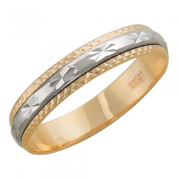 Обручальное кольцо из бело-красного золота 01О760197