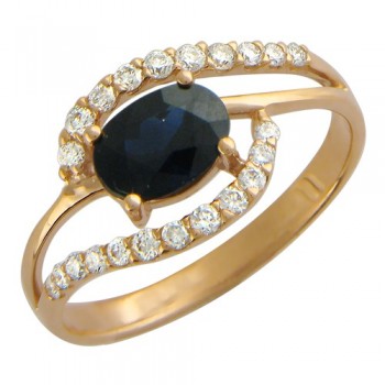 Кольцо с бриллиантом из красного золота 01К613980