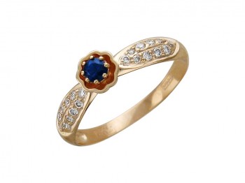 Кольцо с бриллиантом из красного золота 01К615181