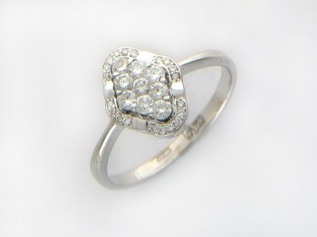 Кольцо с бриллиантом из белого золота 01К674596Z