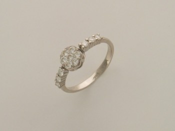 Кольцо с бриллиантом из белого золота 01К673018Z