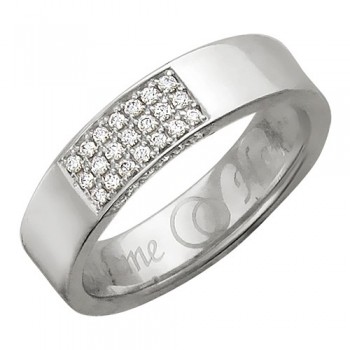 Обручальное кольцо с бриллиантом из белого золота 01О620074