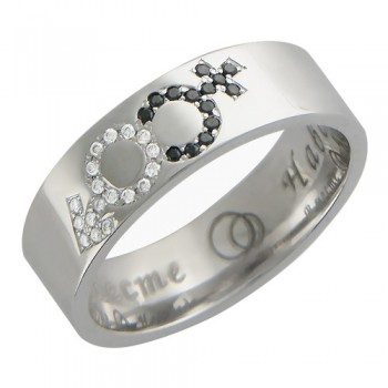 Обручальное кольцо с бриллиантом из белого золота 01О620129