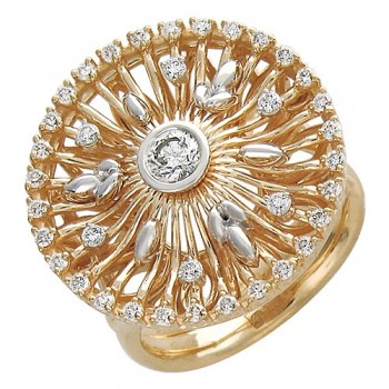 Кольцо с бриллиантом из красного золота 01К615272