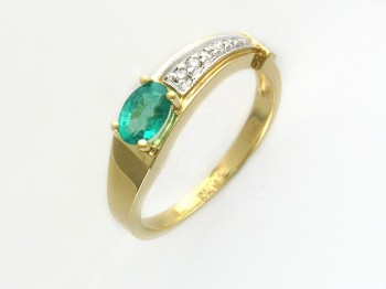 Кольцо с бриллиантом из желтого золота 01К645039