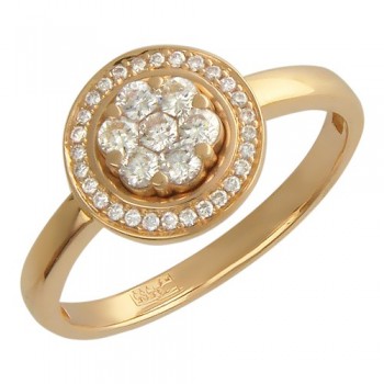 Кольцо с бриллиантом из красного золота 01К613019Z