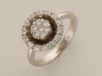 Кольцо с бриллиантом из белого золота 01К673017Z