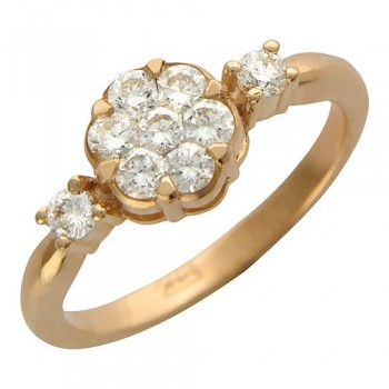 Кольцо с бриллиантом из красного золота 01К613065Z