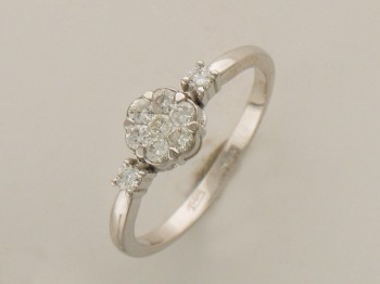 Кольцо с бриллиантом из белого золота 01К673065Z