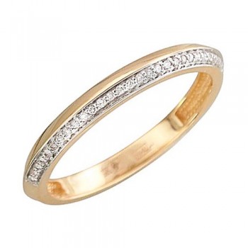 Кольцо с бриллиантом из красного золота 01К617411