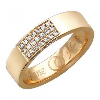 Обручальное кольцо с бриллиантом из красного золота 01О610074