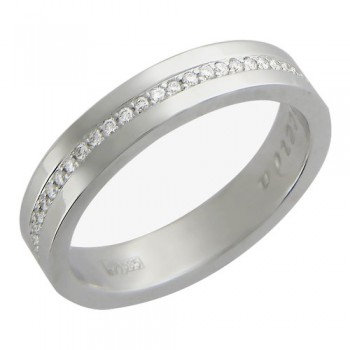 Обручальное кольцо с бриллиантом из белого золота 01О620130