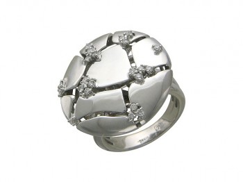 Кольцо с бриллиантом из белого золота 01К675445