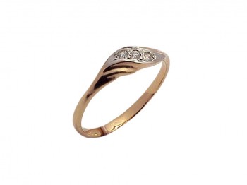 Кольцо с бриллиантом из красного золота 01К612003