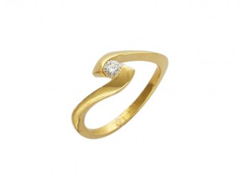Кольцо с бриллиантом из красного золота 01К611438