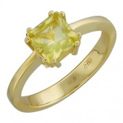 Кольцо с цитрином из желтого золота 585 пробы