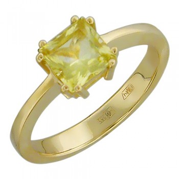 Кольцо с цитрином из желтого золота 01К337551