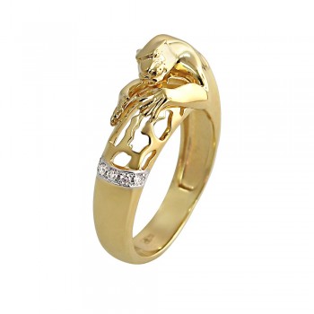 Кольцо с бриллиантом из желтого золота 01К648337