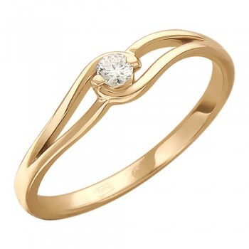 Кольцо с бриллиантом из красного золота 01К616737