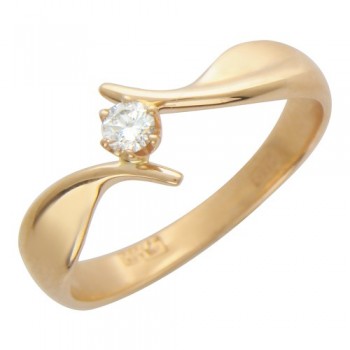 Кольцо с бриллиантом из красного золота 01К613989