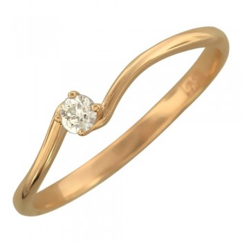 Кольцо с бриллиантом из красного золота 01К616724