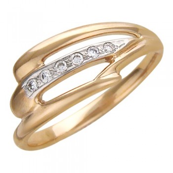 Кольцо с бриллиантом из красного золота 01К610839