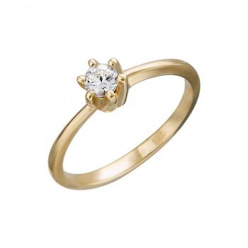 Кольцо с бриллиантом из красного золота 01К613267