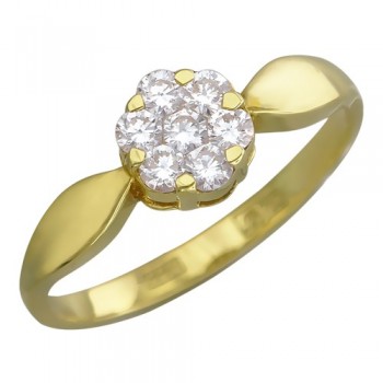 Кольцо с бриллиантом из желтого золота 01К643066Z