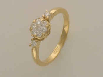 Кольцо с бриллиантом из желтого золота 01К643065Z