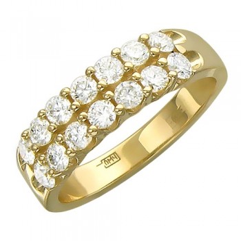 Кольцо с бриллиантом из желтого золота 01К635788