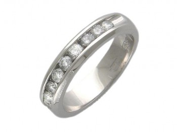 Кольцо с бриллиантом из белого золота 01К625264