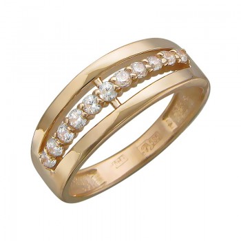 Кольцо с бриллиантом из красного золота 01К612813
