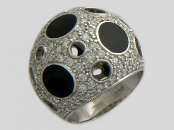 Кольцо с бриллиантом из белого золота 01К673444