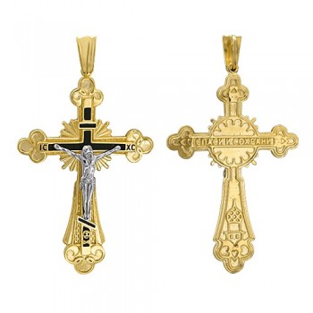 Крестик православный из бело-красного золота 01Р060630ЭЖ
