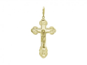 Крестик православный из желтого золота 01Р030688