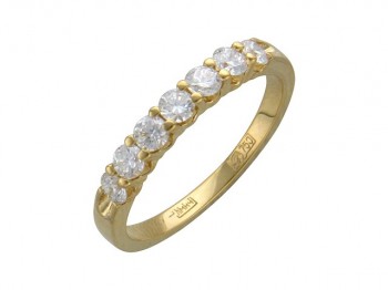Кольцо с бриллиантом из желтого золота 01К645314