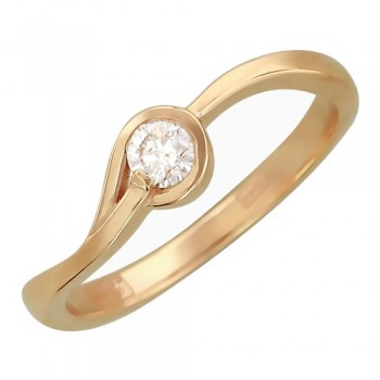 Кольцо с бриллиантом из красного золота 01К616732