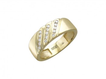 Обручальное кольцо с бриллиантом из желтого золота 01О630227