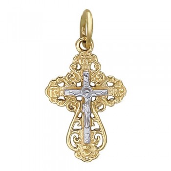 Крестик православный из желтого золота 01Р030766