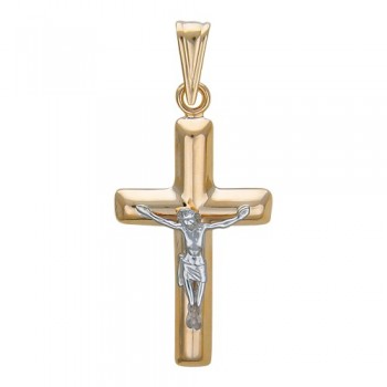 Крестик православный из бело-красного золота 01Р060717