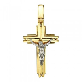 Крестик православный из бело-красного золота 01Р060752Ж