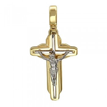 Крестик православный из бело-красного золота 01Р060755Ж